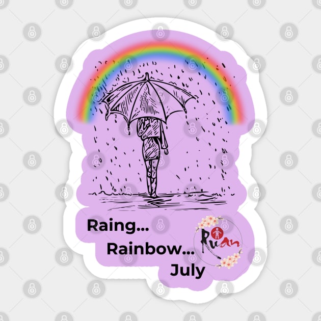 Embracing the Rainy Rainbow of July Sticker by Artistic of Annie